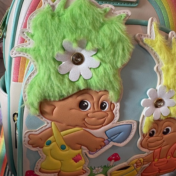 Loungefly Trolls Backpack - Green, Yellow, Blue - Picture 6 of 6